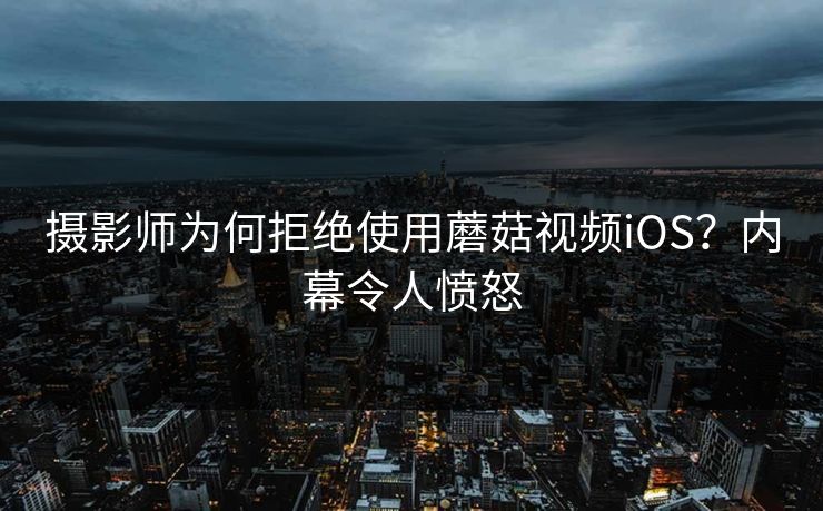 摄影师为何拒绝使用蘑菇视频iOS？内幕令人愤怒
