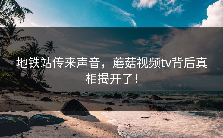 地铁站传来声音，蘑菇视频tv背后真相揭开了！