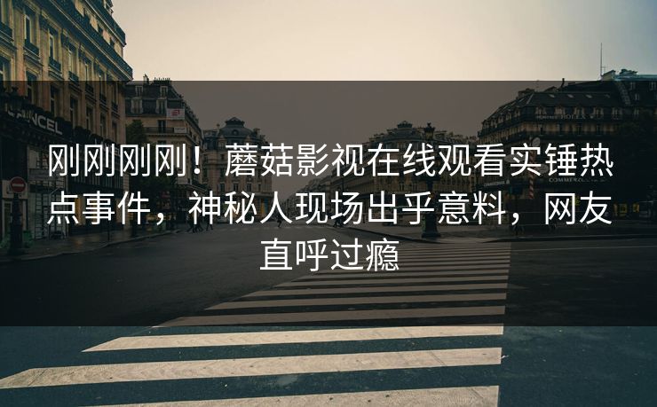 刚刚刚刚！蘑菇影视在线观看实锤热点事件，神秘人现场出乎意料，网友直呼过瘾