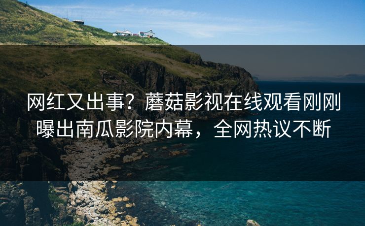 网红又出事？蘑菇影视在线观看刚刚曝出南瓜影院内幕，全网热议不断