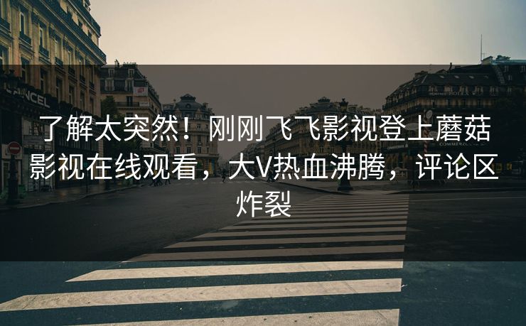 了解太突然！刚刚飞飞影视登上蘑菇影视在线观看，大V热血沸腾，评论区炸裂