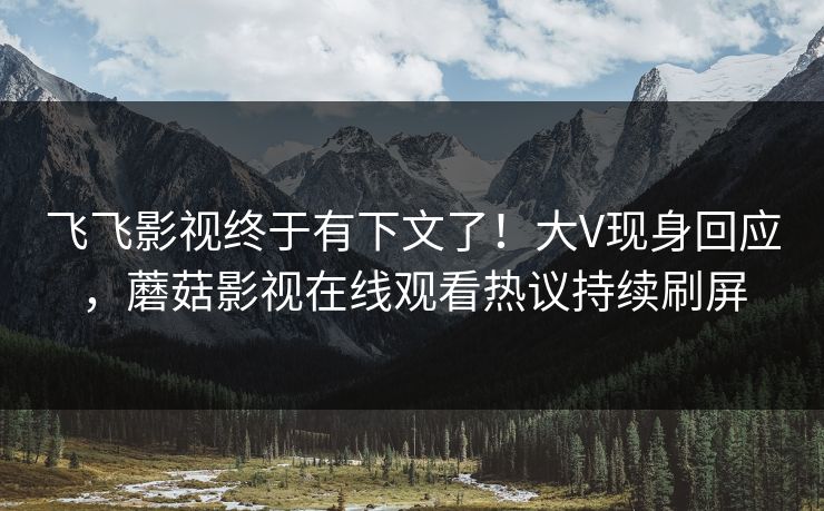 飞飞影视终于有下文了！大V现身回应，蘑菇影视在线观看热议持续刷屏