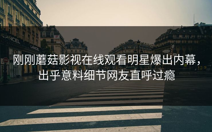 刚刚蘑菇影视在线观看明星爆出内幕，出乎意料细节网友直呼过瘾