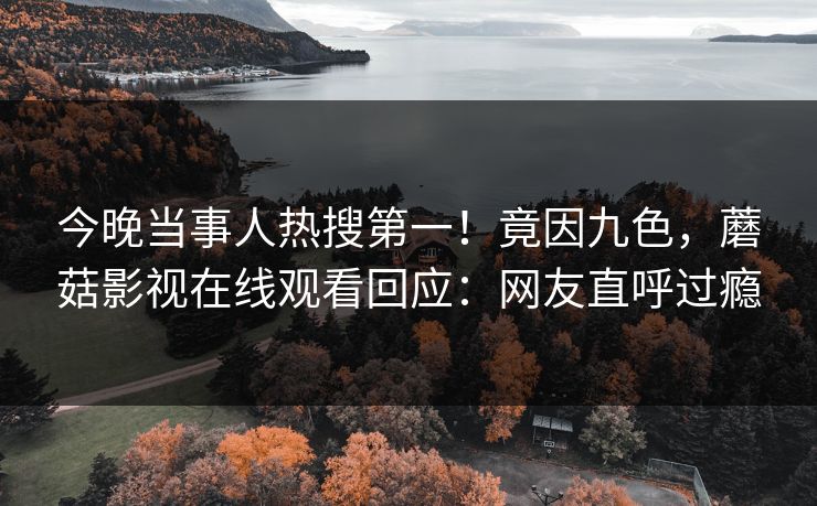 今晚当事人热搜第一！竟因九色，蘑菇影视在线观看回应：网友直呼过瘾
