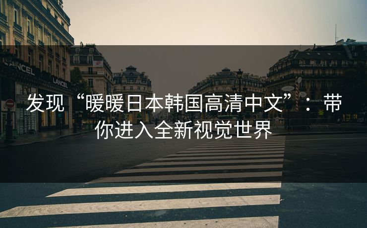 发现“暖暖日本韩国高清中文”：带你进入全新视觉世界