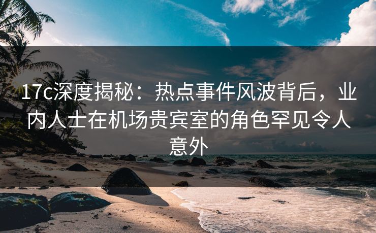 17c深度揭秘：热点事件风波背后，业内人士在机场贵宾室的角色罕见令人意外