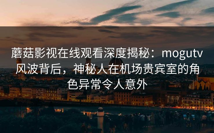 蘑菇影视在线观看深度揭秘：mogutv风波背后，神秘人在机场贵宾室的角色异常令人意外