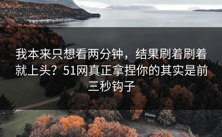 我本来只想看两分钟,结果刷着刷着就上头?51网真正拿捏你的其实是前三秒钩子 我本来只想看两分钟,结果刷着刷着就上头?51网真正拿捏你的其实是前三秒钩子